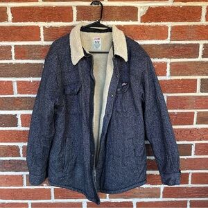 Dickies sherpa-lined jacket in a dark charcoal/black textured weave✨